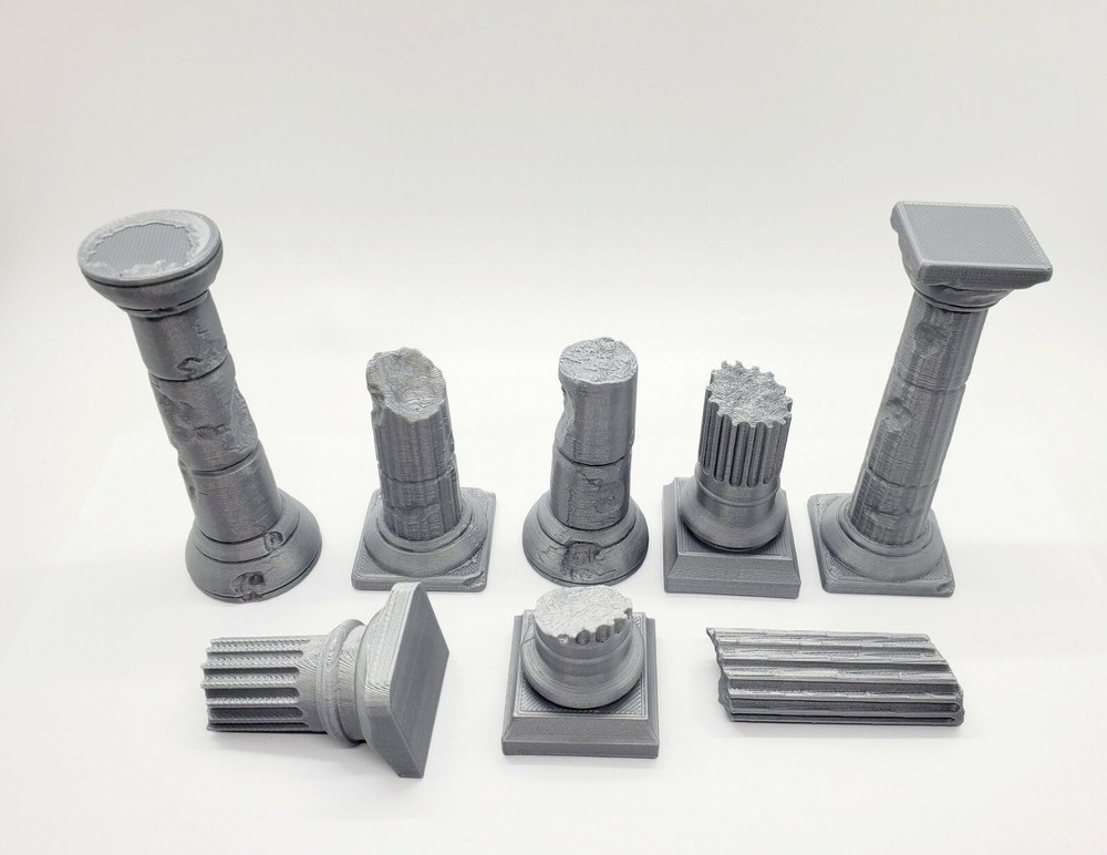 3d Printed Destroyed Columns/Pillars Terrain for Tabletop Gaming