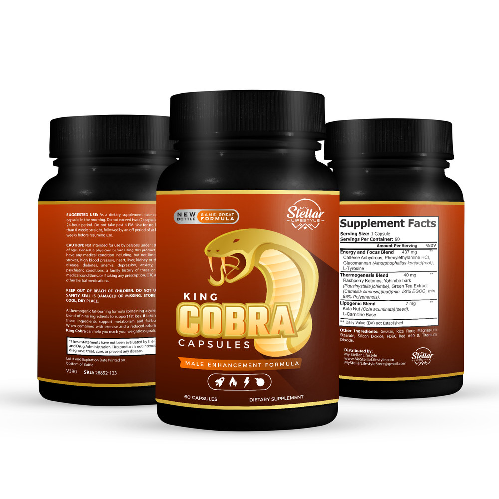 King Cobra Capsules for Men-New Improved Formula-60 Capsules