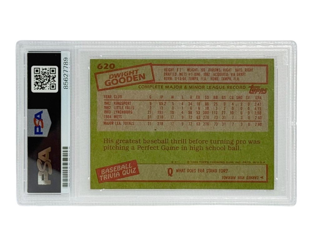 Dwight "Doc" Gooden Autographed 1985 Topps #620 PSA Authenticated