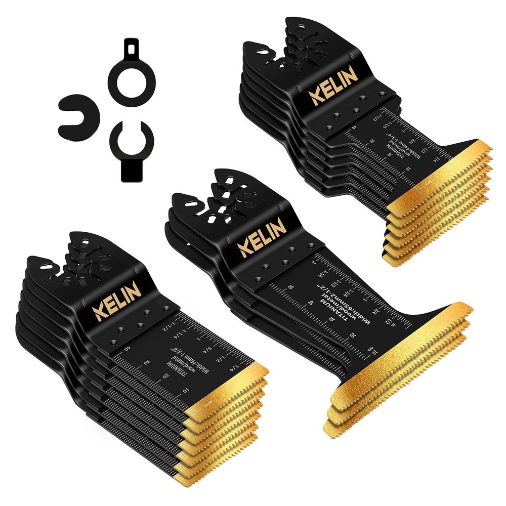 16pc Titanium Oscillating Tool Blades Universal Multitool Metal Wood Cutting