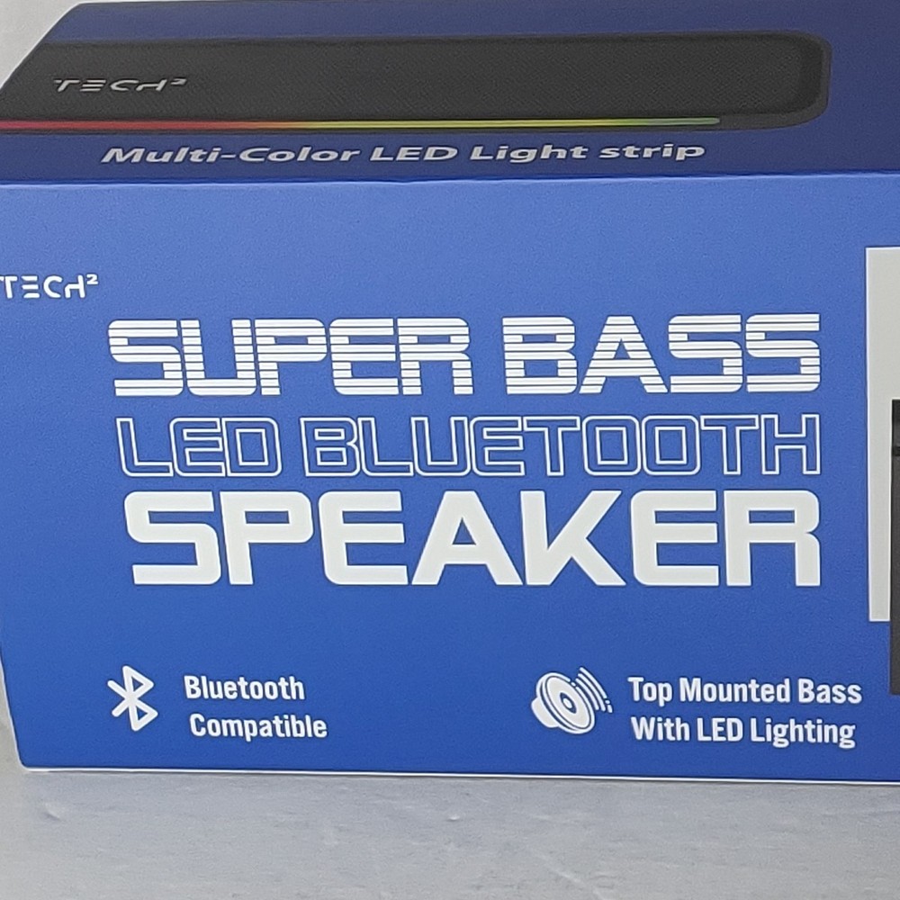 Tech 2 Superbass LED Bluetooth Speaker - Top Mounted Bass - Rechargeable
