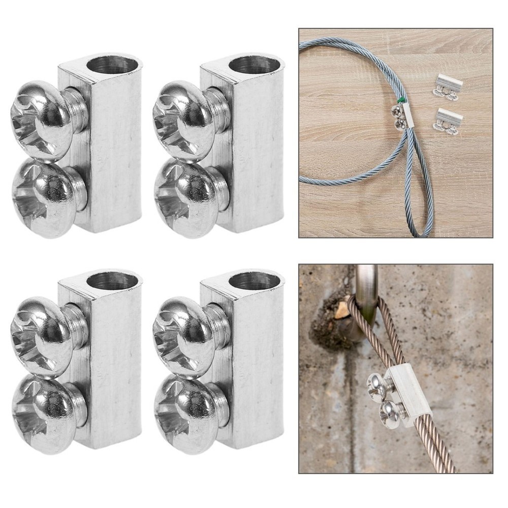 30 Pcs Wire Rope Clip Light Hanging Clips Double Hole Clamp Cable