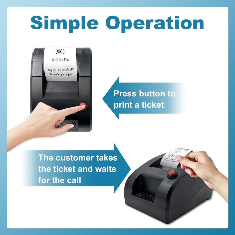 Queue Calling System Thermal Printer Ticket Dispenser for Hospital Haunted House