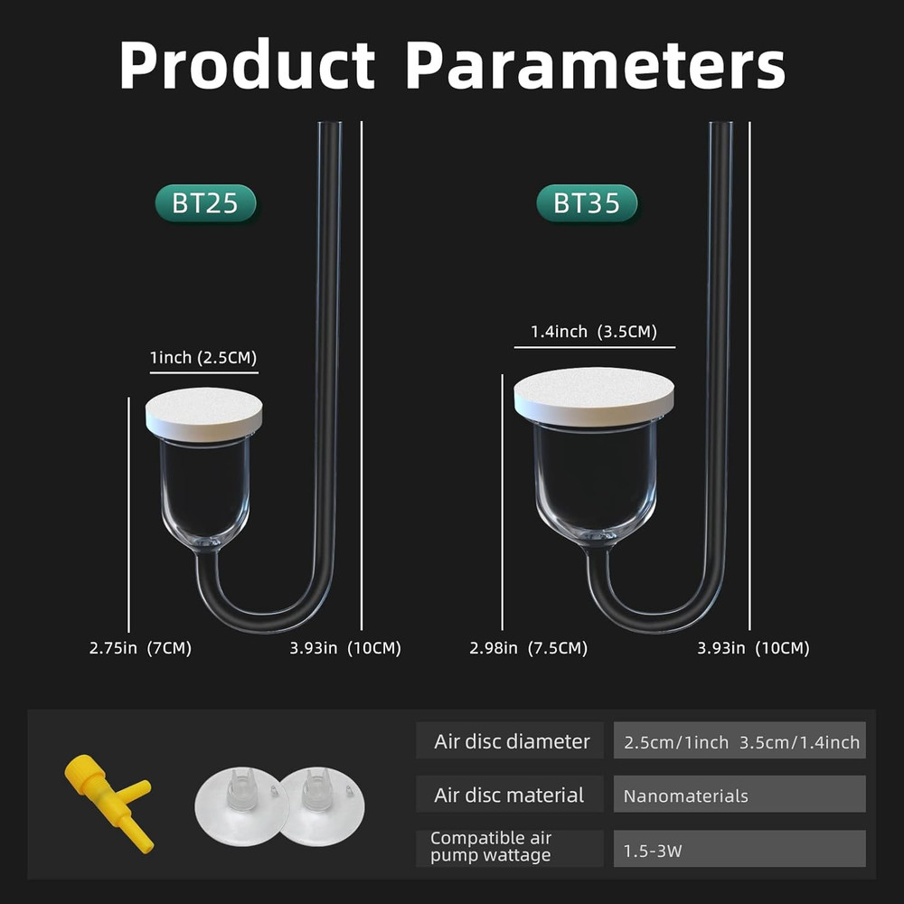 Aquarium Air Stone, Fish Tank Bubble Diffuser High Dissolved Oxygen Airstones...