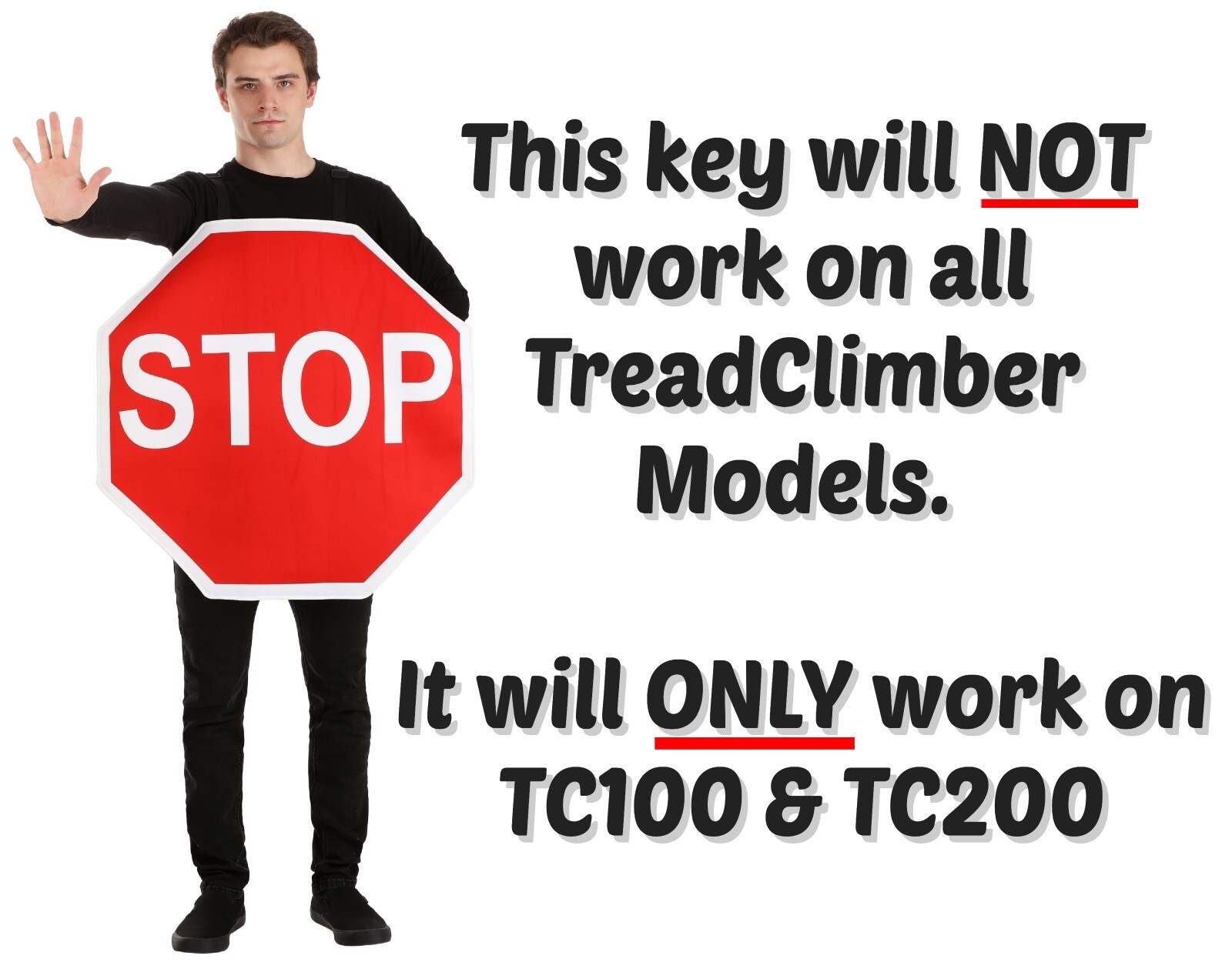 Replacement for Bowflex Treadclimber TC100 / TC200 Treadmill Safety Stop Key