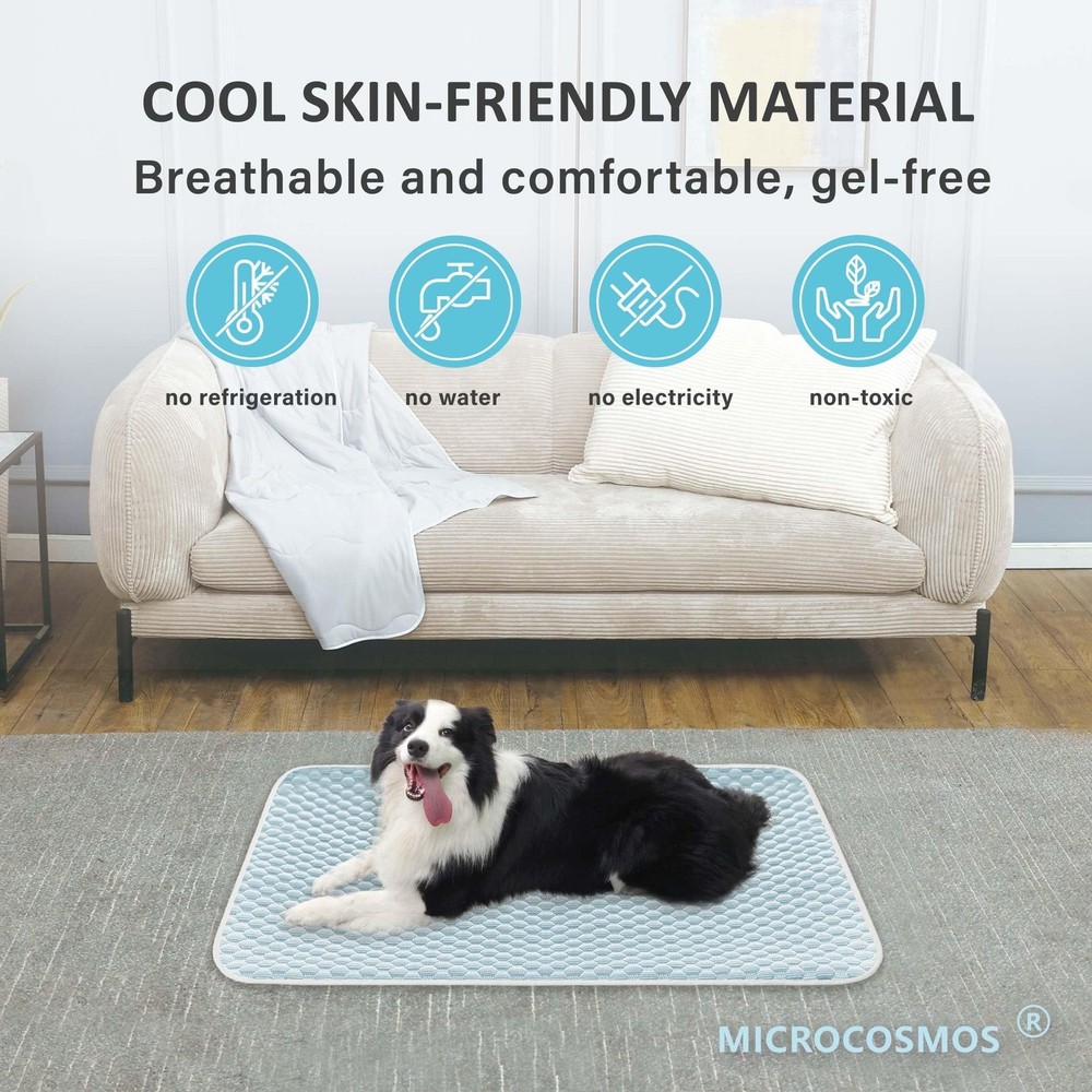 MICROCOSMOS Pet Cooling Mat & Sleeping Pad- Breathable Bubble Surface, EZ Cle...