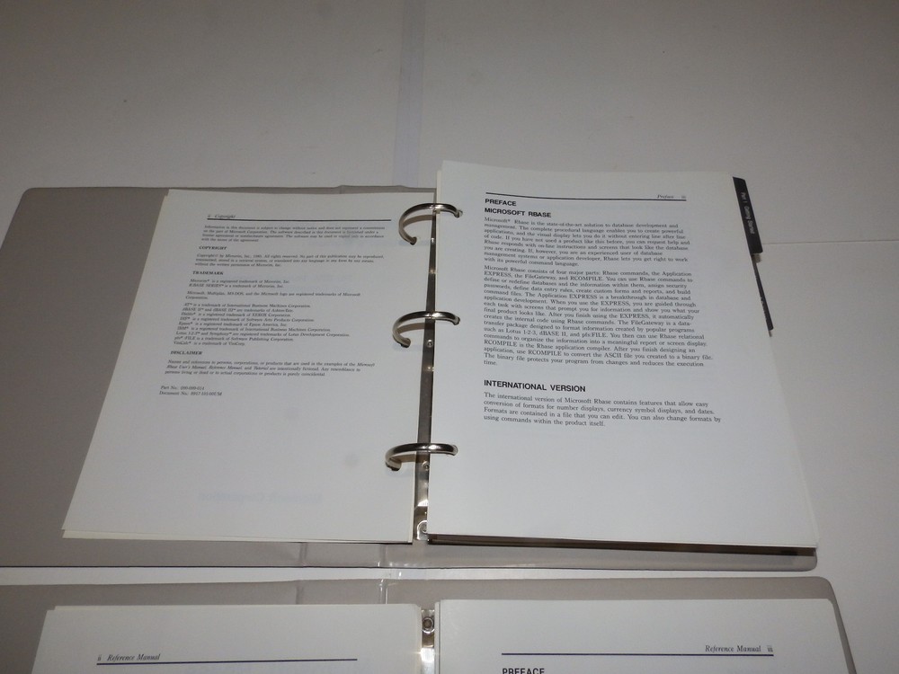 Vintage Software - Microsoft RBase Database Management System (5.25" diskettes)