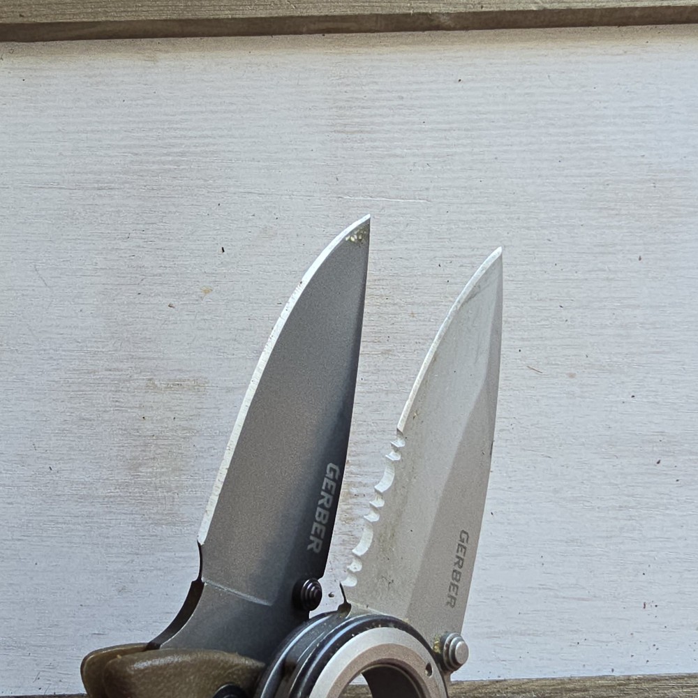 GERBER REMIX FOLDING KNIFE LINER LOCK PART SERRATED BLADE & LOCKBACK KNIFE