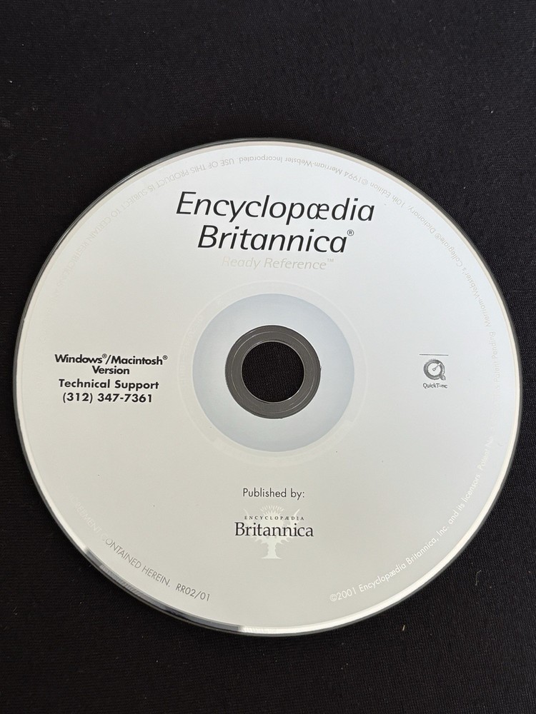 Encyclopaedia Britannica Ready Reference PC Mac CD ROM VTG 2002 Cardboard Case