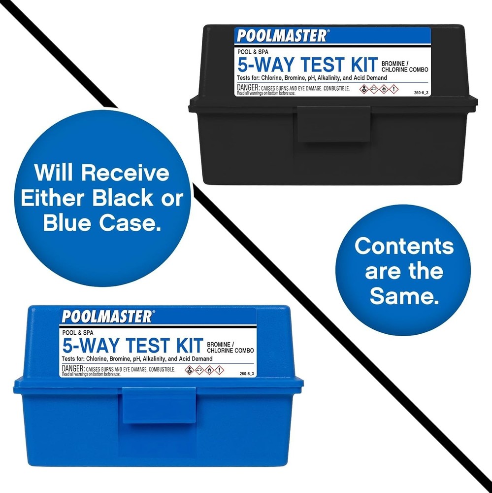 5-Way Kit with Integrated Color Chips for Precise Pool Water Testing