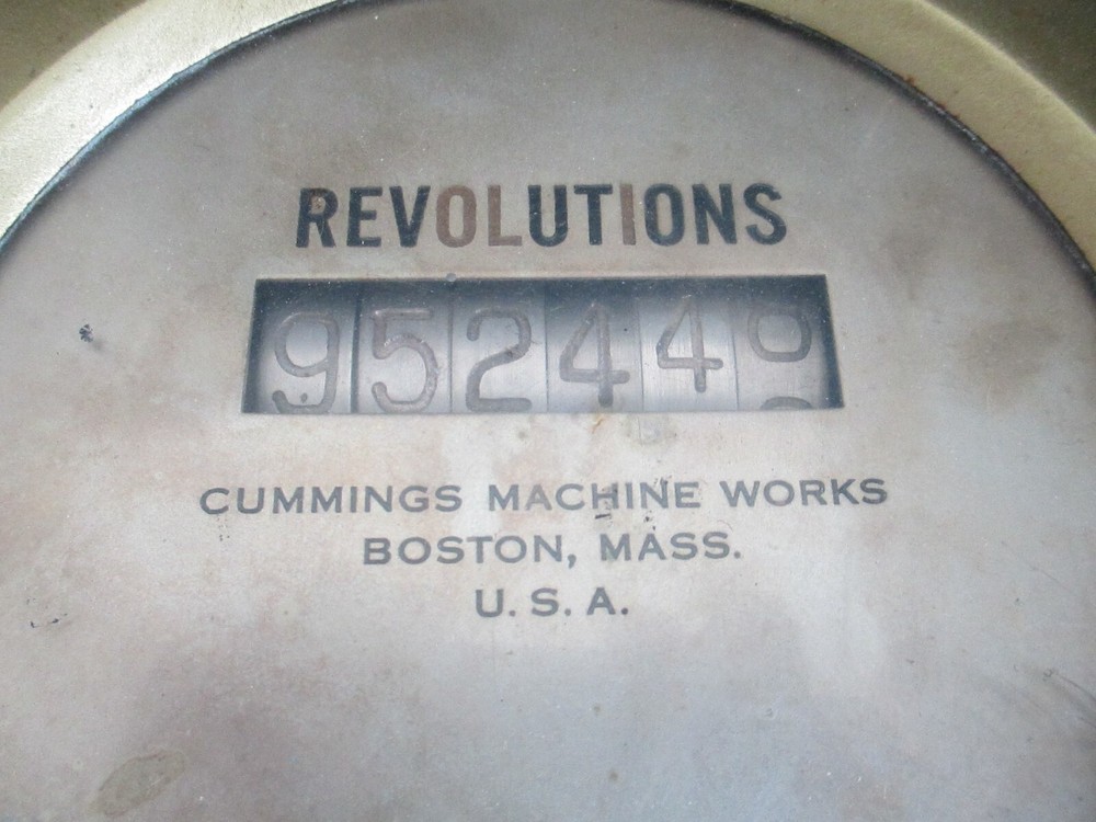 VINTAGE CUMMINGS MACHINE WORKS REVOLUTION COUNTER / MACHINE ENGINE STEAM