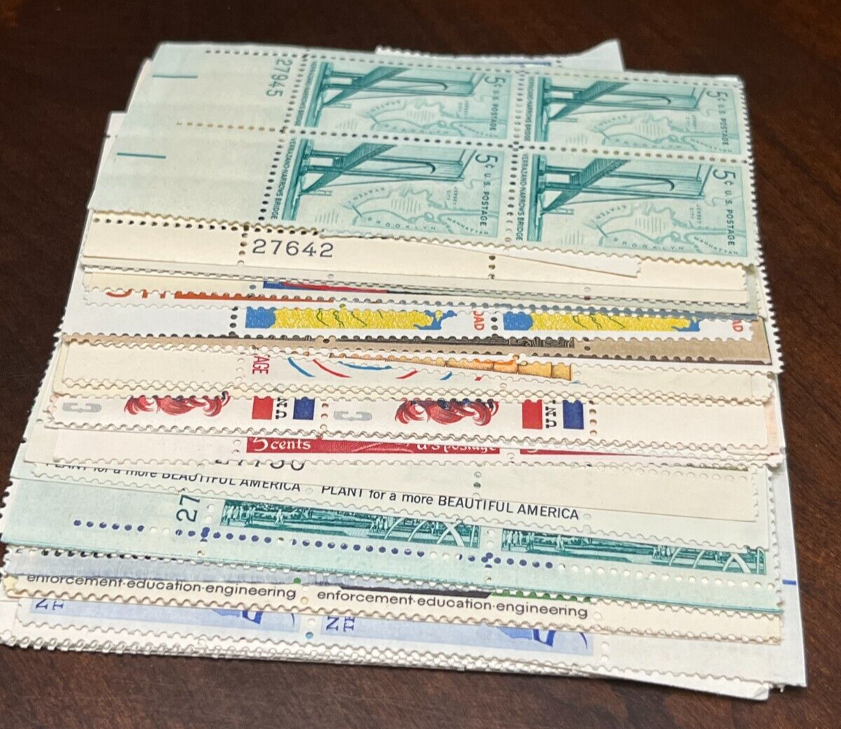 RHstamps 50 DIFFERENT 5 CENT PLATE BLOCKS MINT NOT HINGED, Mostly Commemoratives