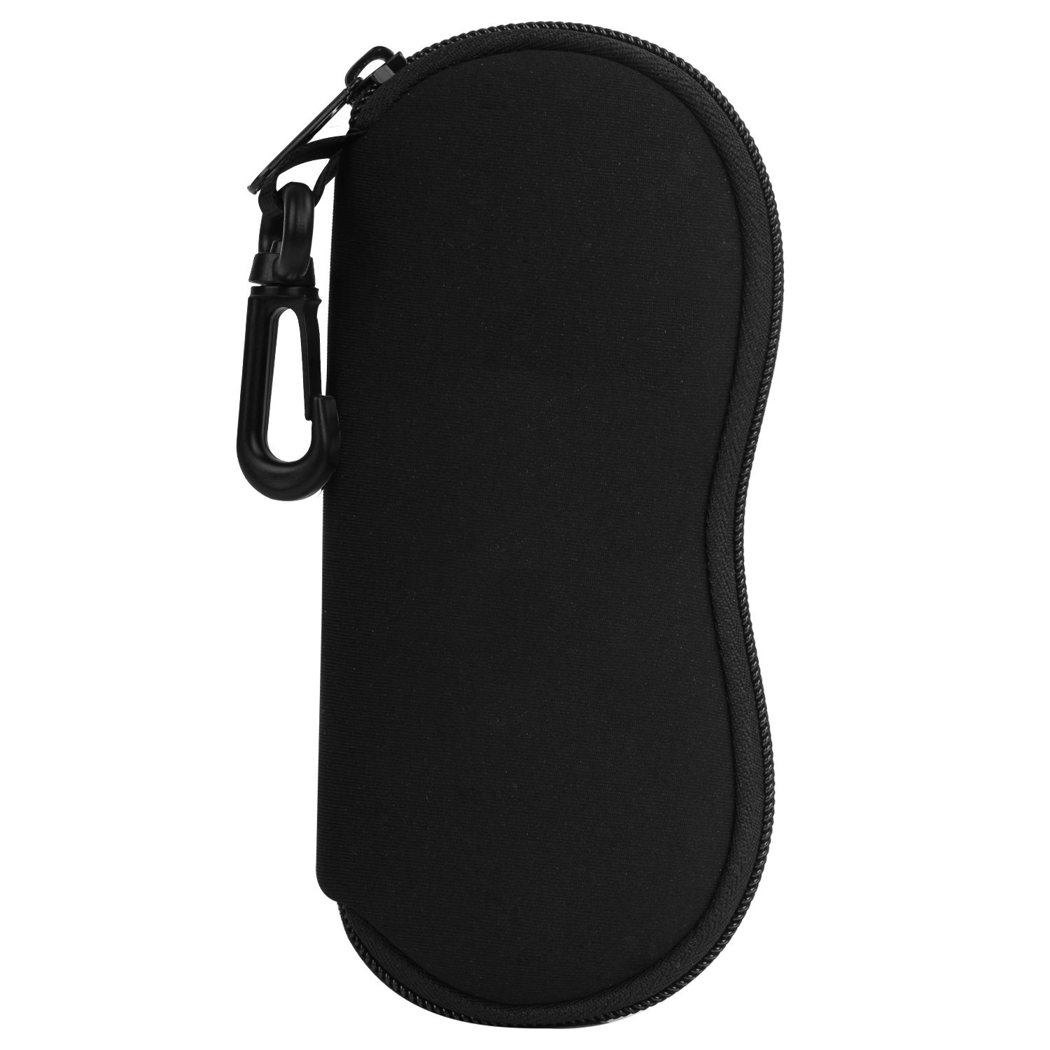 MoKo Eyeglass Soft Case, Zippered Neoprene Sunglasses Pouch w/Clip for Men Women