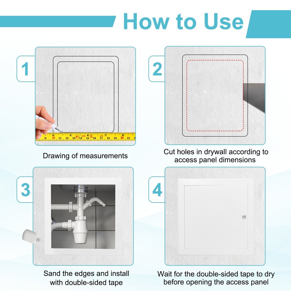 11"x11" Drywall Access Panel Wall Hole Cover Access Doors with Lock, White