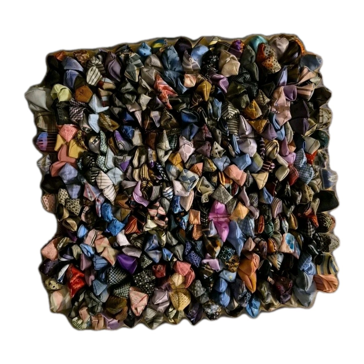 Dreamweavers Shaggy Multicolor Patchwork Silk Necktie Throw Pillow Sham 18"