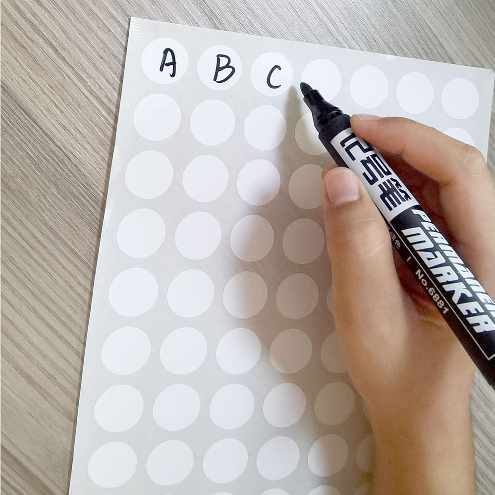 Coding Labels 3/4" round Color-Coding Circle 1050Pcs Dot Labels (White)