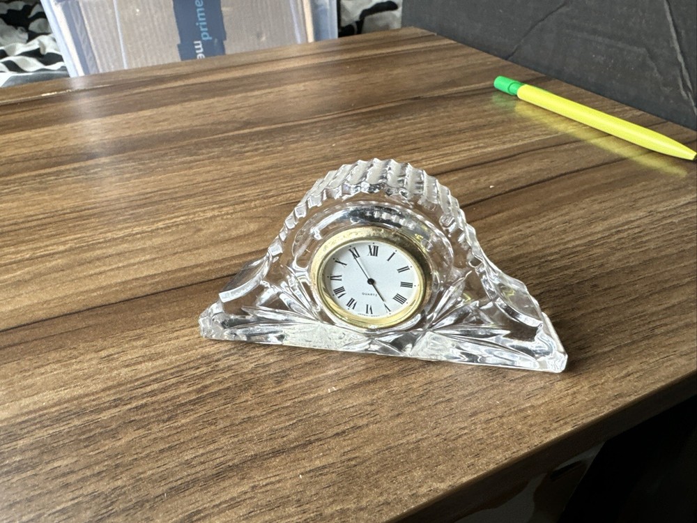 Lead Crystal Clock Read Description