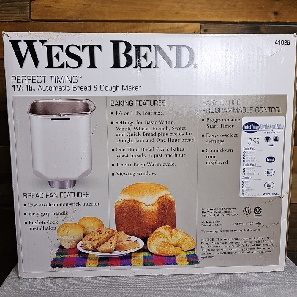 West Bend Perfect Timing Automatic Bread & Dough Maker #40126 (Open Box)