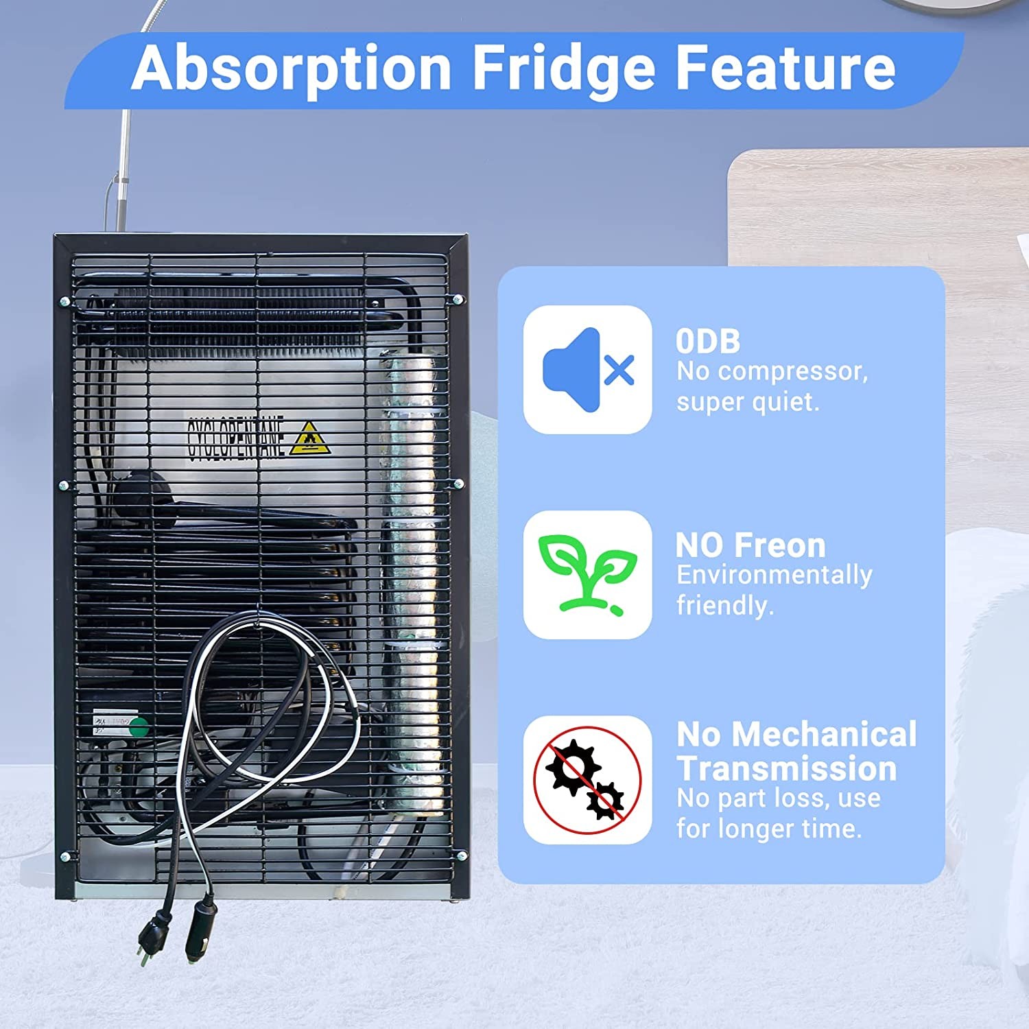 Smad 1.7cu.ft 12/110V RV Absorption Refrigerator Mini Fridge Lock Truck Fridge