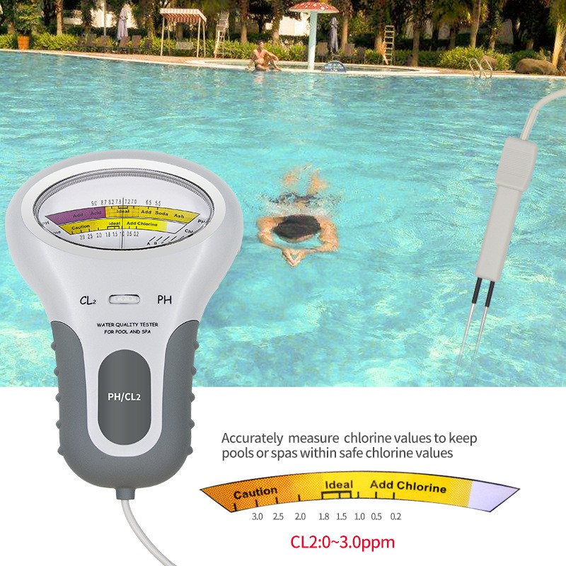 Easy Operate Ph Cl2 Tester With Probe Large Screen Displays Abs Material