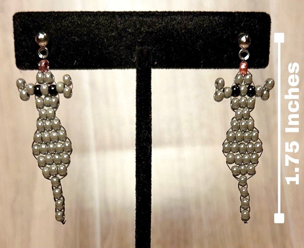 Beaded Mice Earrings Handmade