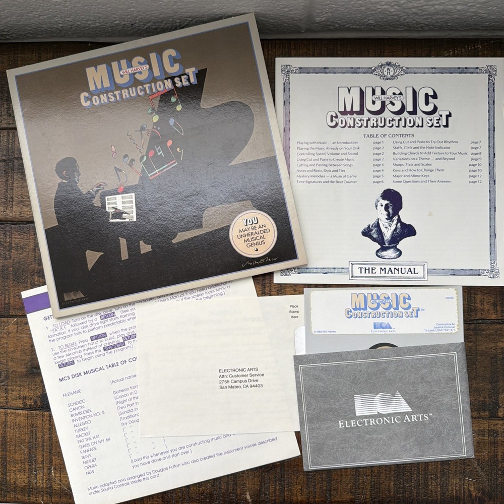 Commodore 64 Software Music Construction Set 1983 EA Will Harvey's