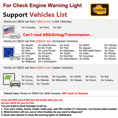 Ancel ELM327 Bluetooth Code Reader OBD2 Scanner Automotive Diagnostic Scan Tool