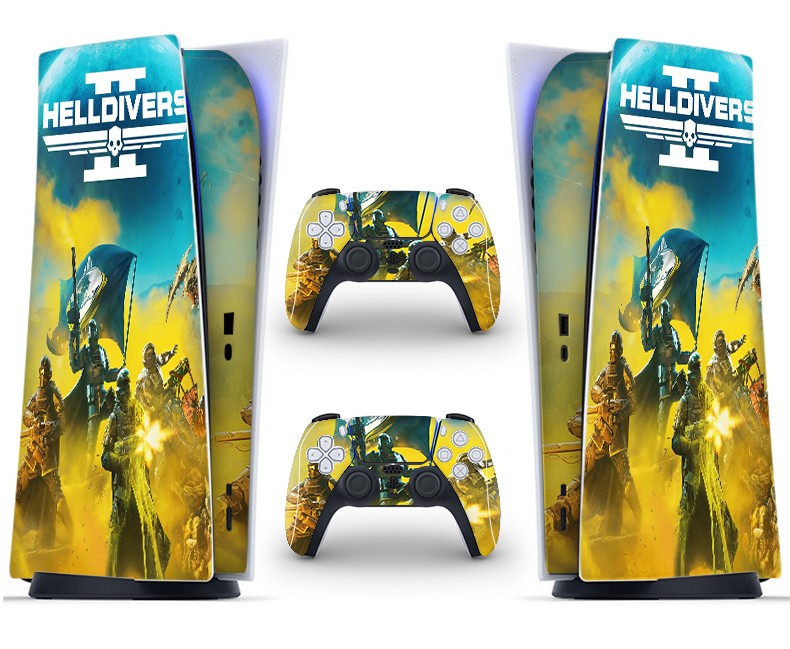 Standard PS5 Digital Console Decals Sticker Controllers Cover HELLDIVERS Skin