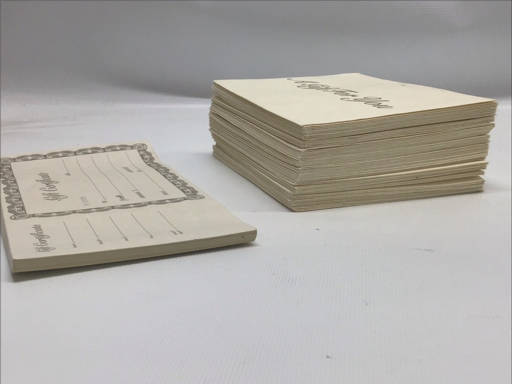 Blank / Customizable Gift Certificates with Envelopes Approximately 50
