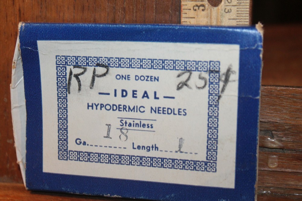 Antique Empty Package Ideal Hypodermic Needles 18ga