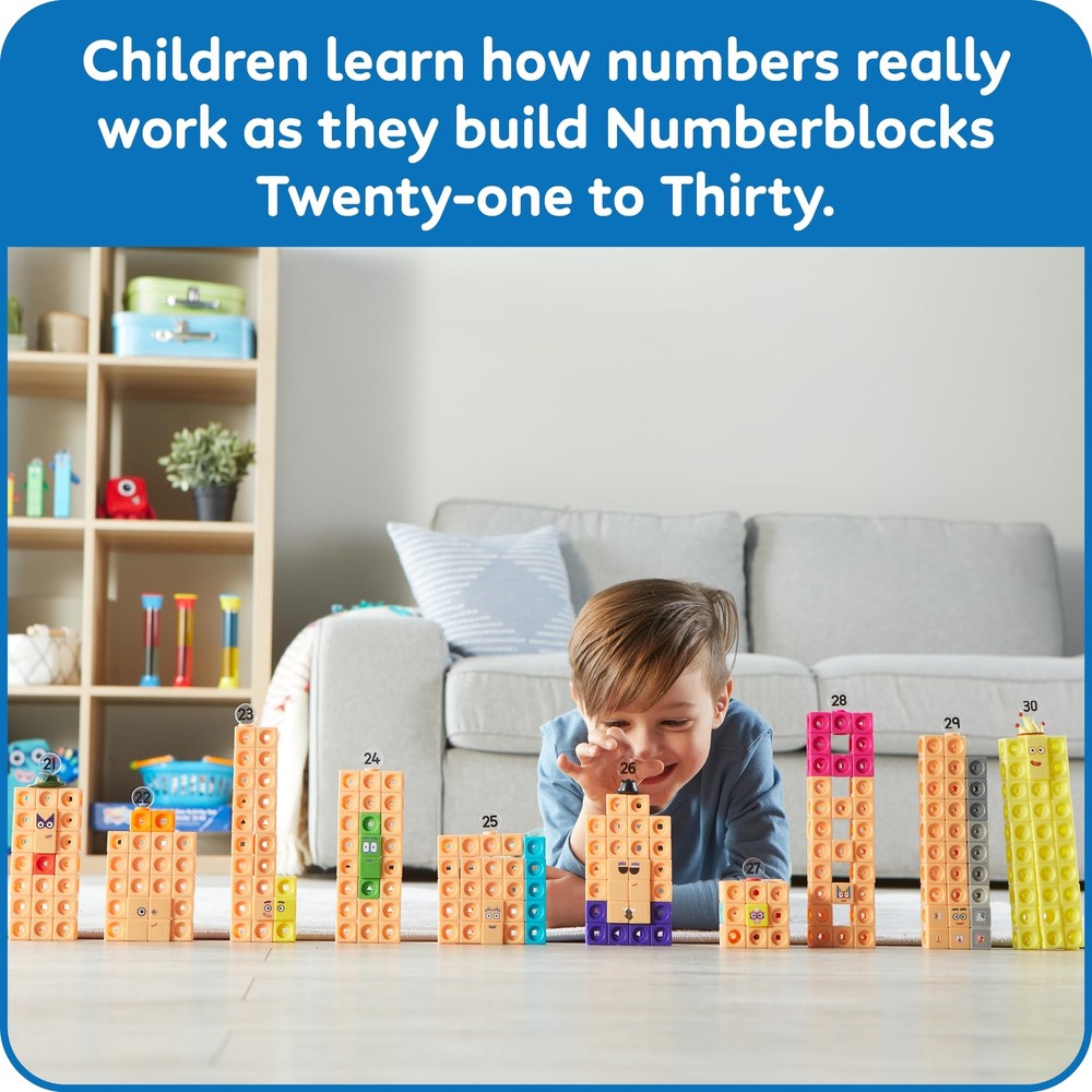 hand2mind MathLink Cubes Numberblocks 21-30 Counting Blocks Set
