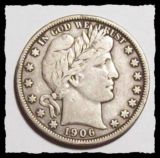 1906-P BARBER HALF DOLLAR  Nice ORIGINAL  VF  #16D22
