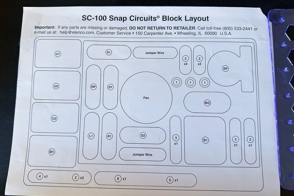 Snap Circuits Jr. SC-100 Electronics Exploration Kit COMPLETE