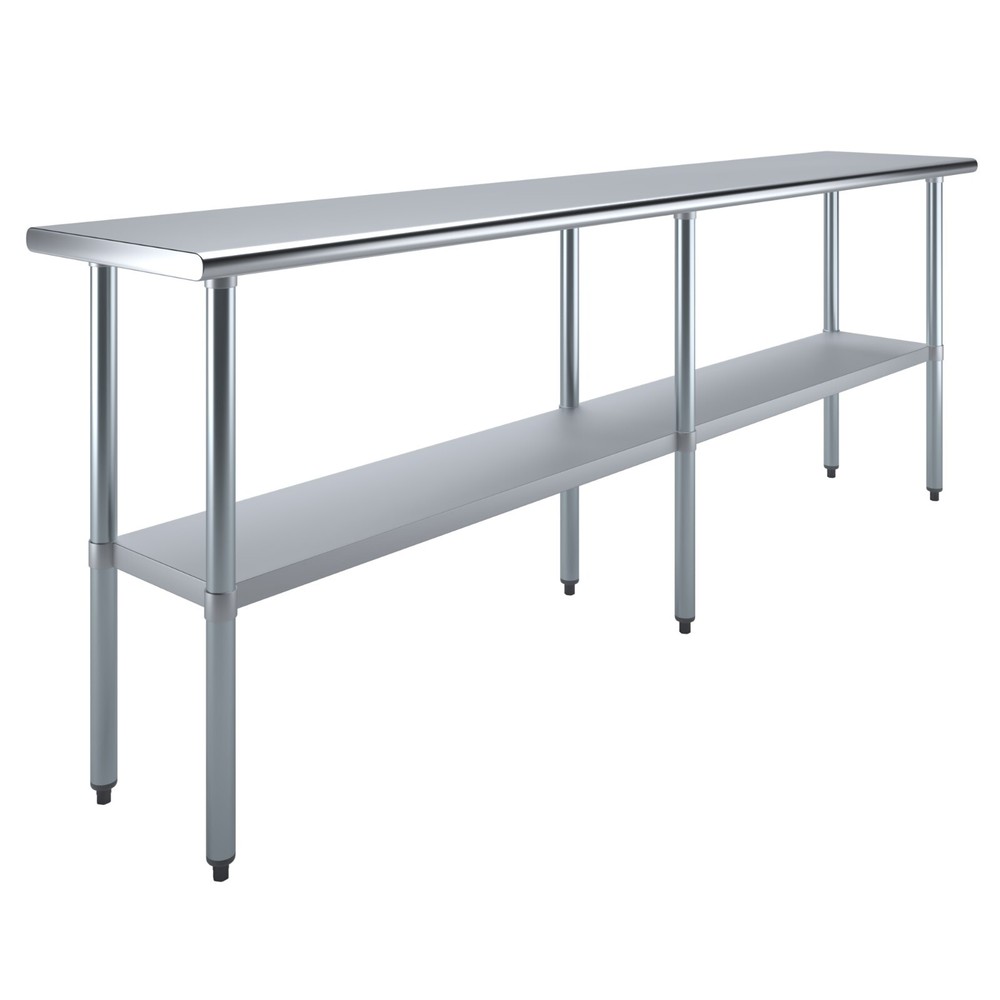 18" X 96" Stainless Steel Work Table With Galvanized Undershelf