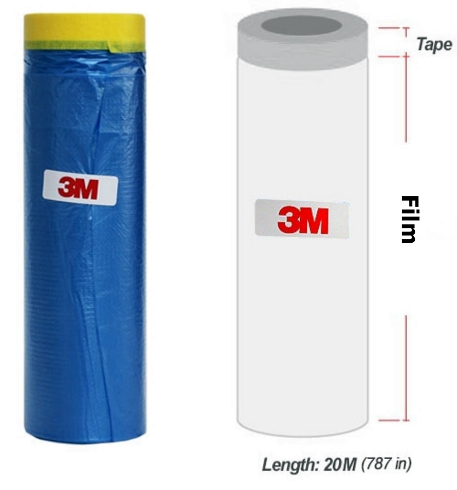 3M Pre taped Masking Paper - Painters Plastic Sheeting Paint Tape for Auto body