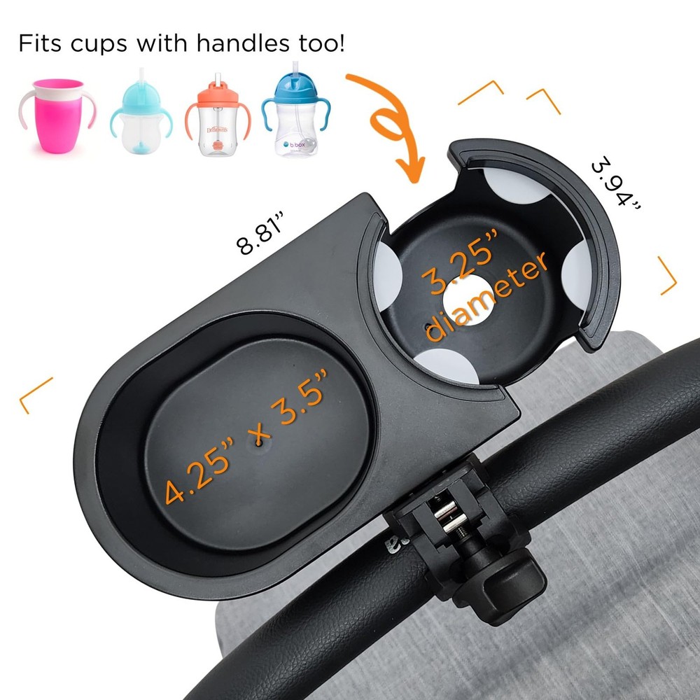 Universal Stroller Snack Tray Attachment | Stroller Cup Holder Attachment Uni...