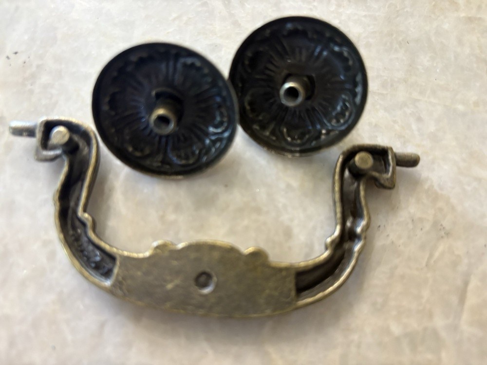 Vintage Rosette Drop Bail Drawer Pull 3.5” Center. Price Is For Each Pull.