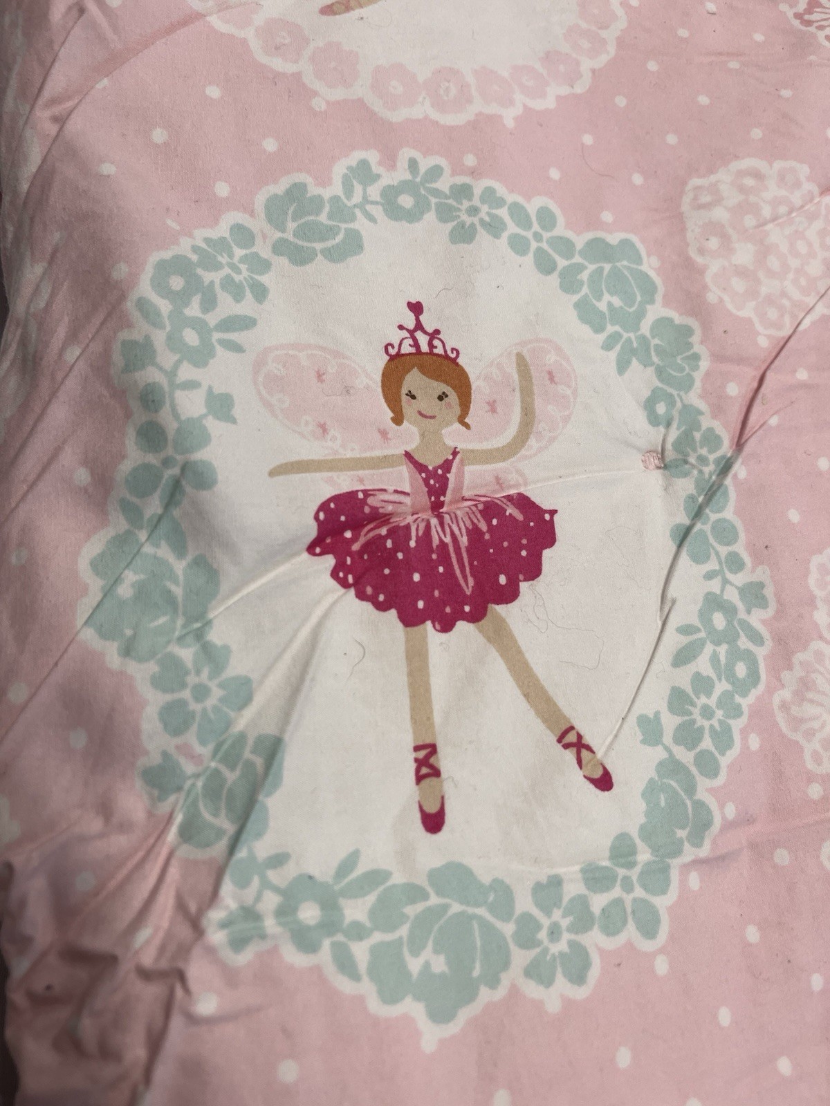 POTTERY BARN KIDS Girls Sleeping Bag Pink BALLERINA FAIRIES EUC.