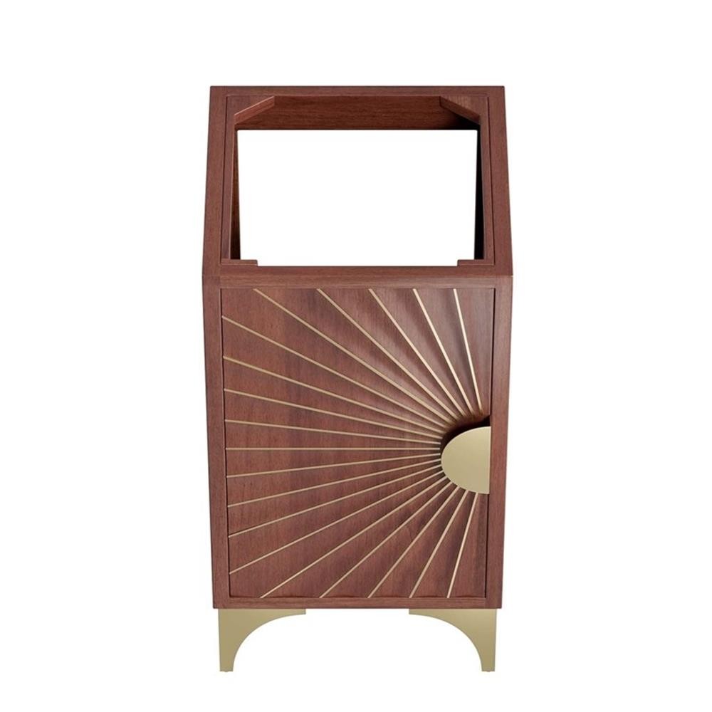 Pemberly Row 18" Solid Mango Wood Bathroom Vanity Cabinet in Walnut