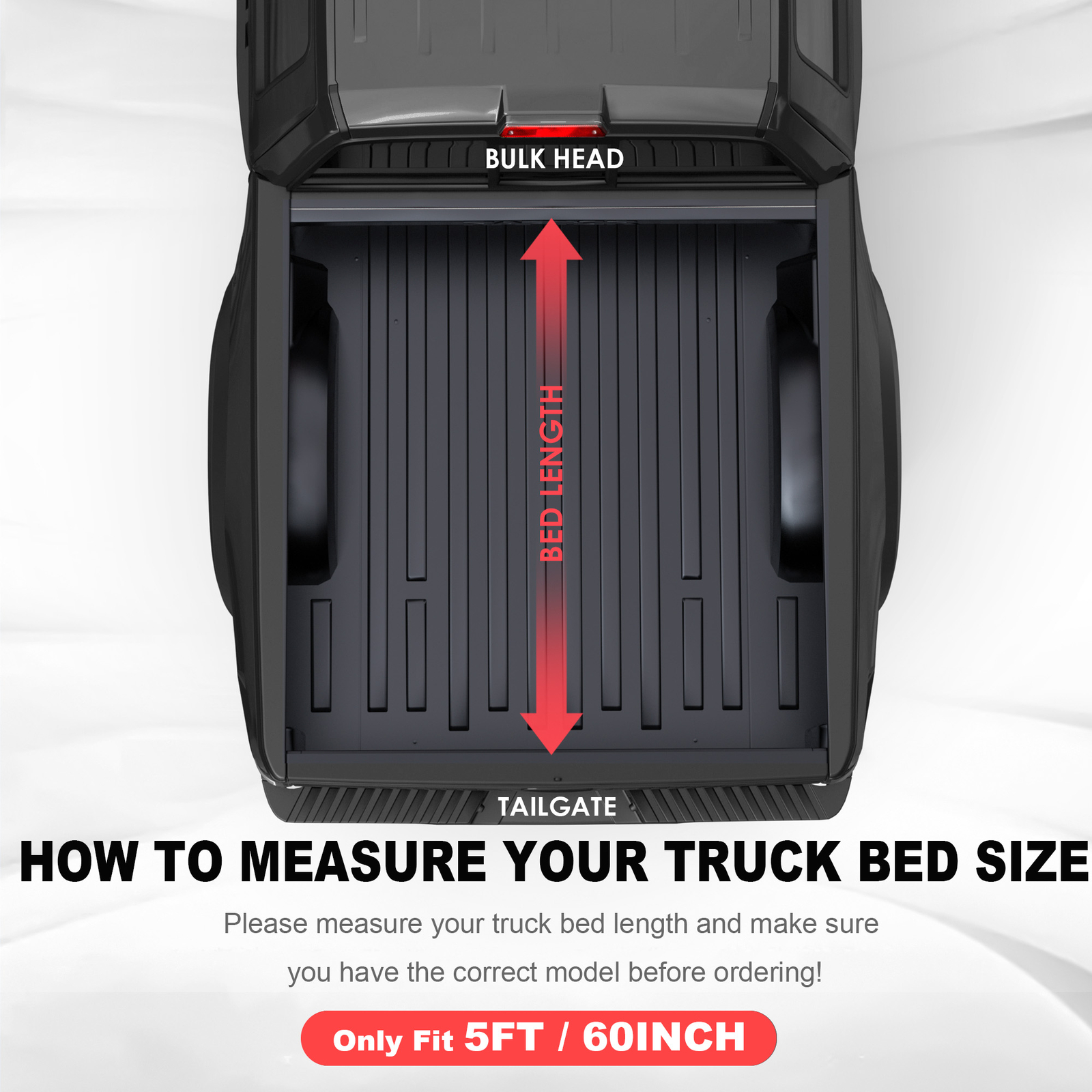 3-Fold 5FT Hard Tonneau Cover For 2019-2024 Ford Ranger Truck Bed Waterproof