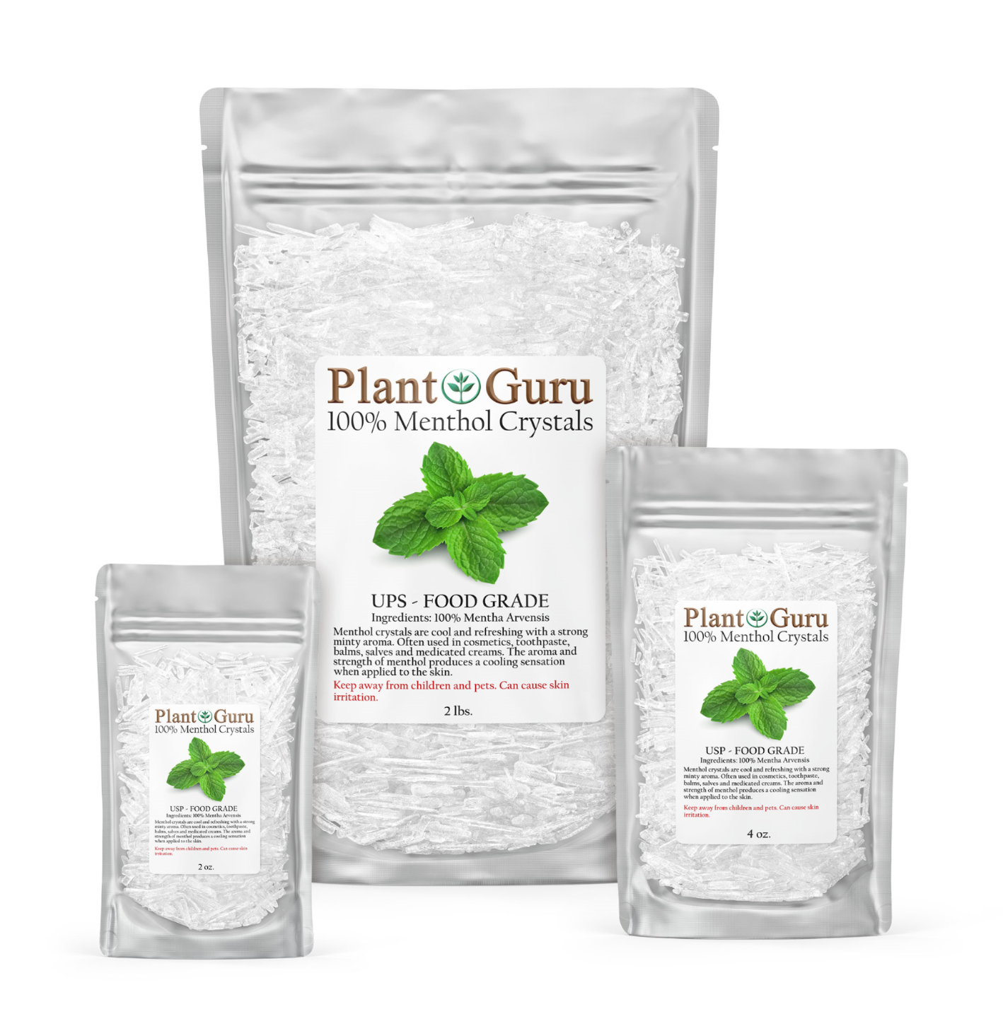 MENTHOL CRYSTALS Mentha Arvensis USP Food Grade 100% PURE 1 oz. to 10 lbs. Bulk