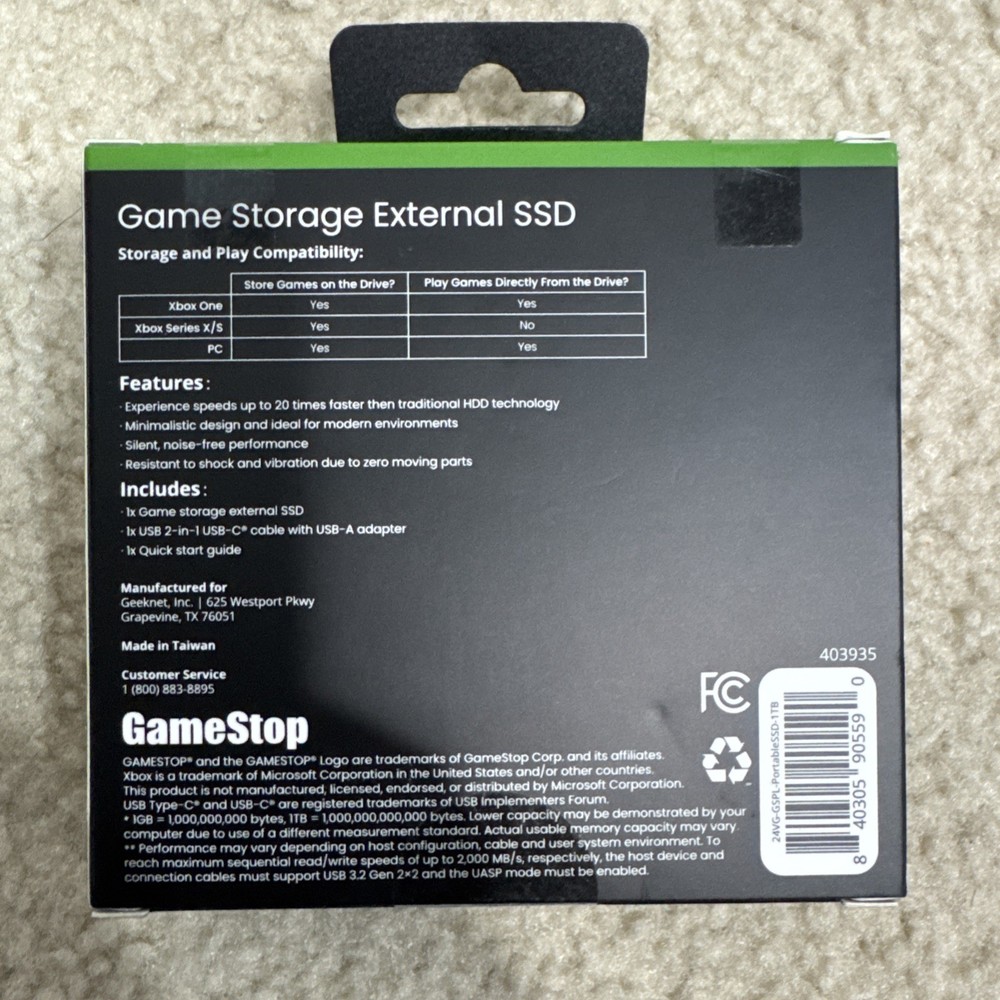 1TB Storage SSD Xbox PC