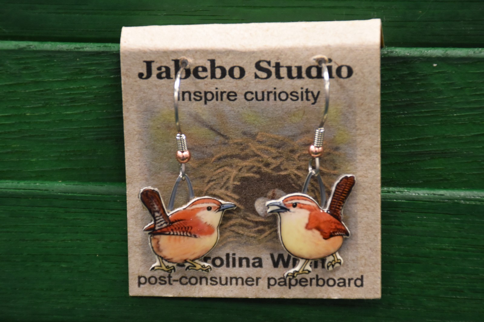 Jabebo Earrings Carolina Wren