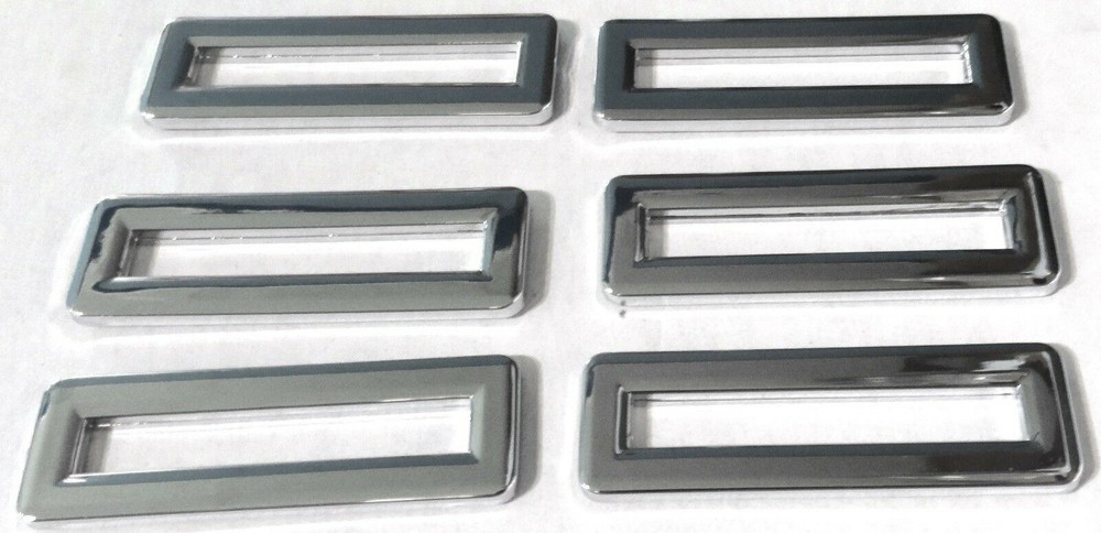 switch label bezel set(6) plain chrome plastic for Freightliner Classic FLD
