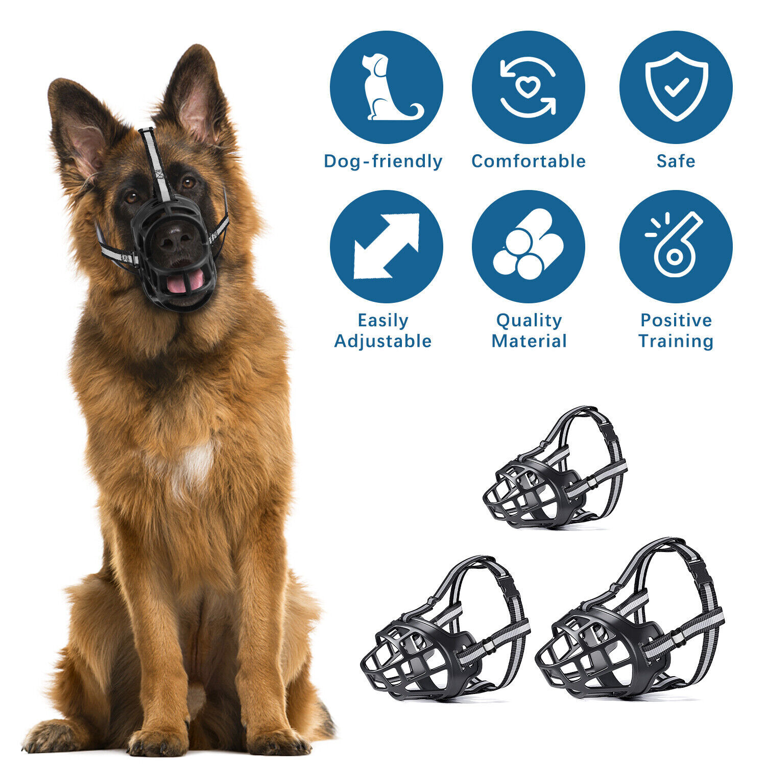 Adjustable Pet Dog No Bite Muzzle Cage Mouth Mesh Cover For XS S M L XL XXL USA