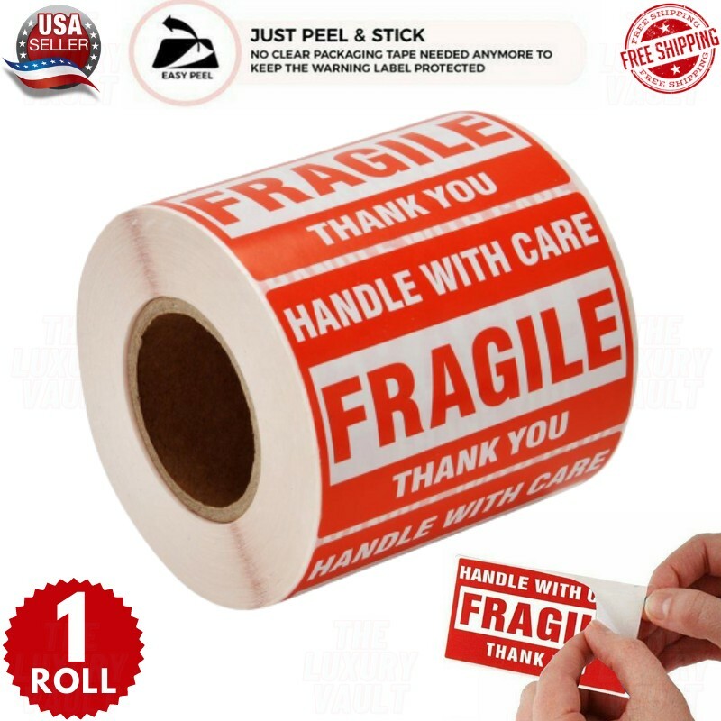 Fragile Stickers 1 Roll 500 2x3 Fragile Label Sticker Handle With Care Mailing