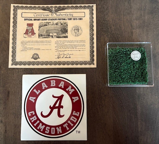 Alabama Crimson Tide Game Used Turf- Bear Bryant