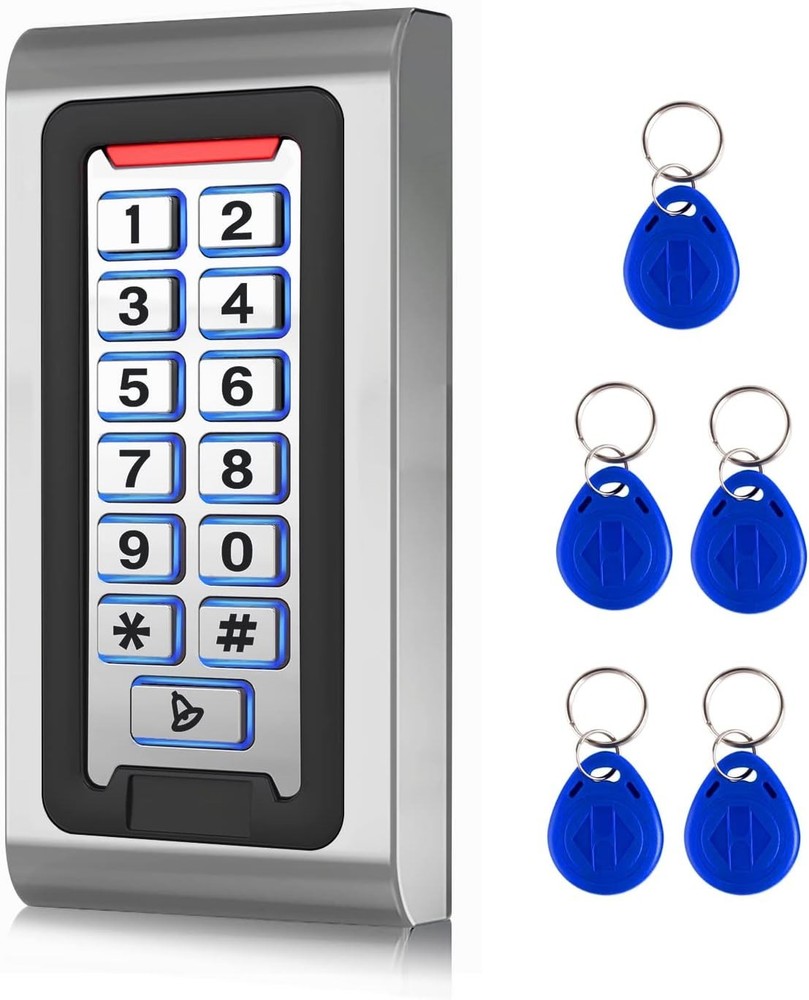 Stand-Alone Password Keypad Access Control System with 5 Proximity Keychains