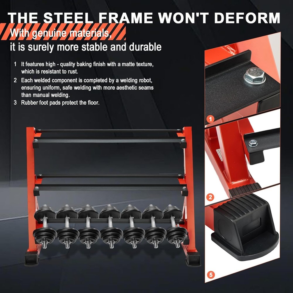 Dumbbell Storage Rack 3 Tier Heavy Duty