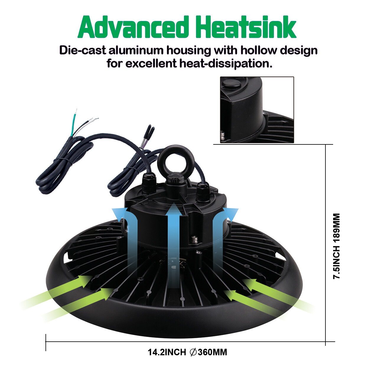 240 Watts UFO LED Light High Bay 5000K Warehouse Industrial Lighting AC 100-277V